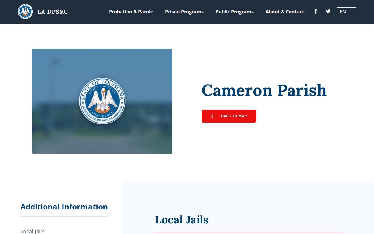 Cameron Parish Jail release records directory